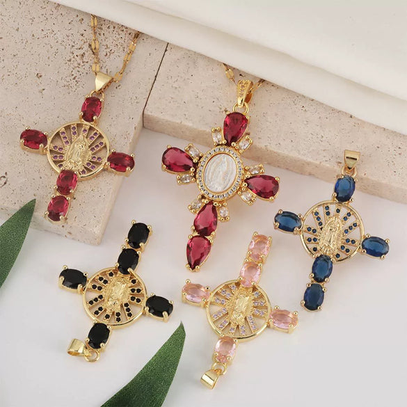 Necklace Copper Inlaid Zircon Geometric Style Diamond Jewelry