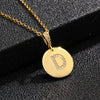 Necklace Copper Inlaid Zircon Letter Geometric Oshaped Titanium Steel Chain Unisex Stylish