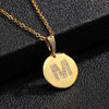 Necklace Copper Inlaid Zircon Letter Geometric Oshaped Titanium Steel Chain Unisex Stylish