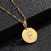 Necklace Copper Inlaid Zircon Letter Geometric Oshaped Titanium Steel Chain Unisex Stylish