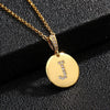 Necklace Copper Inlaid Zircon Letter Geometric Oshaped Titanium Steel Chain Unisex Stylish