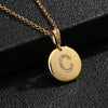 Necklace Copper Inlaid Zircon Letter Geometric Oshaped Titanium Steel Chain Unisex Stylish