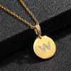 Necklace Copper Inlaid Zircon Letter Geometric Oshaped Titanium Steel Chain Unisex Stylish