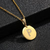 Necklace Copper Inlaid Zircon Letter Geometric Oshaped Titanium Steel Chain Unisex Stylish