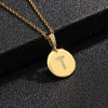 Necklace Copper Inlaid Zircon Letter Geometric Oshaped Titanium Steel Chain Unisex Stylish