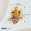 Necklace Copper Inlaid Zircon Pink Love Heart Shape Pendant With Melon Buckle Electroplating