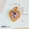 Necklace Copper Inlaid Zircon Pink Love Heart Shape Pendant With Melon Buckle Electroplating