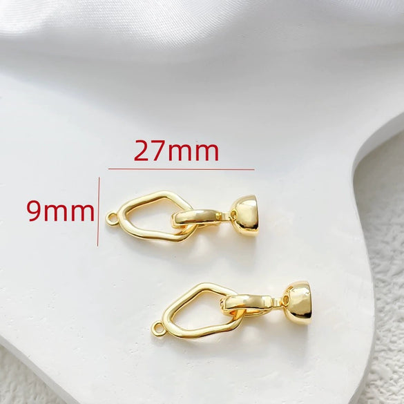 Necklace Copper 14K Gold Plated Irregular Pearl Buckle Line Pattern