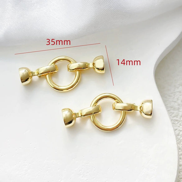 Necklace Copper 14K Gold Plated Irregular Pearl Buckle Line Pattern
