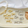 Necklace Copper 14K Gold Plated Irregular Pearl Buckle Line Pattern
