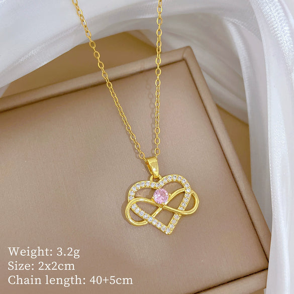 Necklace Copper Microinlaid Animal Zodiac Cartoon Minimalist Stainless Steel For Women