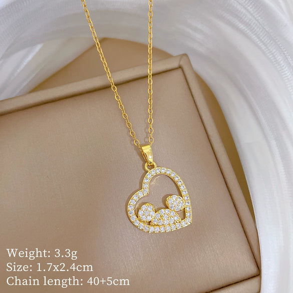 Necklace Copper Microinlaid Animal Zodiac Cartoon Minimalist Stainless Steel For Women