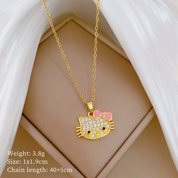 Necklace Copper Microinlaid Animal Zodiac Cartoon Minimalist Stainless Steel For Women