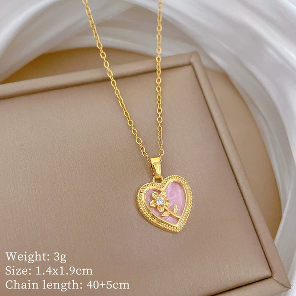 Necklace Copper Microinlaid Animal Zodiac Cartoon Minimalist Stainless Steel For Women