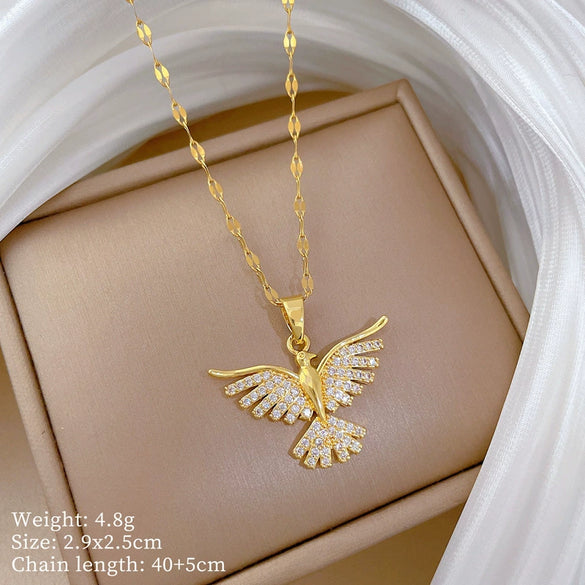 Necklace Copper Microinlaid Animal Zodiac Cartoon Minimalist Stainless Steel For Women