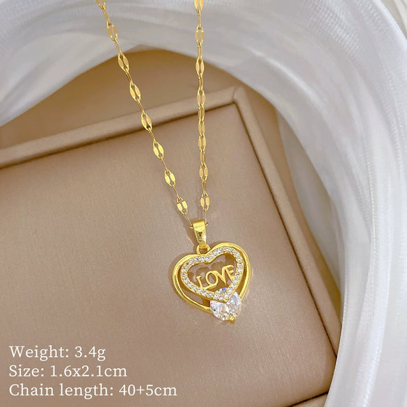 Necklace Copper Microinlaid Animal Zodiac Cartoon Minimalist Stainless Steel For Women