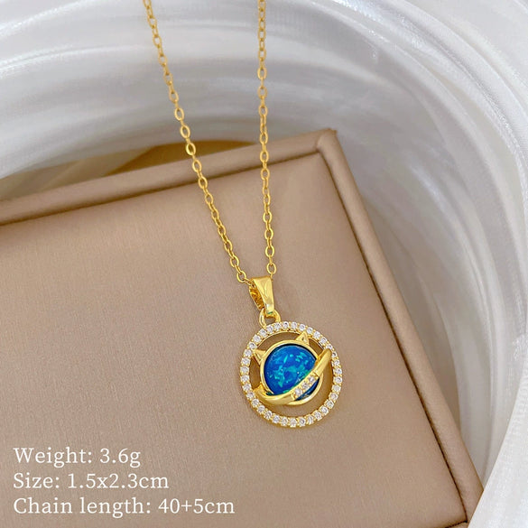 Necklace Copper Microinlaid Cross Stainless Steel Animal Zodiac Cartoon Minimalist Style Unisex