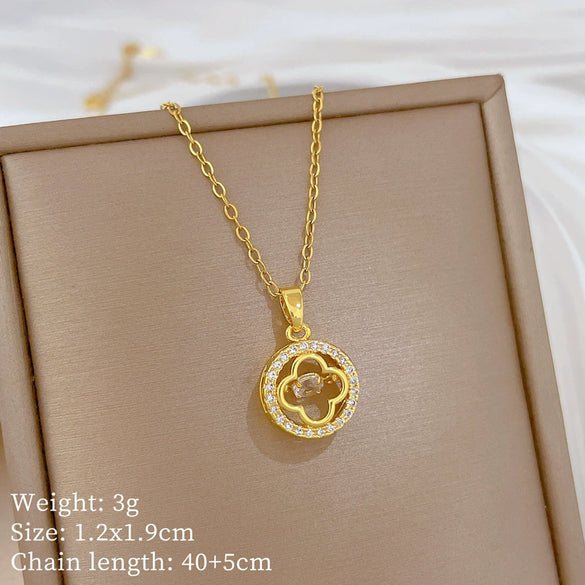 Necklace Copper Microinlaid Cross Stainless Steel Animal Zodiac Cartoon Minimalist Style Unisex