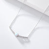 Necklace Copper Microinlaid Zircon Opal Geometric Style For Women