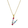 Necklace Copper Mixed Gem Inlaid English Letter Ochain Color Retention Electroplating Unisex