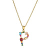 Necklace Copper Mixed Gem Inlaid English Letter Ochain Color Retention Electroplating Unisex