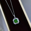 Necklace Copper Mixed Gem Inlaid Geometric Microinlaid Ochain Women's