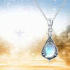 Necklace Copper Mixed Gem Inlaid Geometric Pattern Antique Silver Pendant Ochain For Women