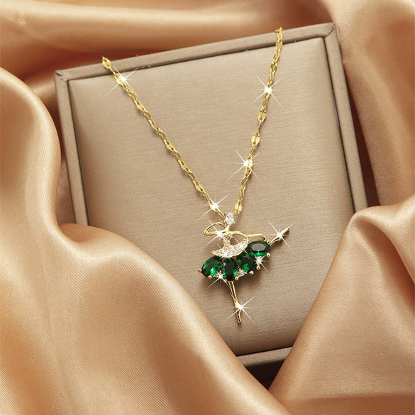 Necklace Copper Mixed Gem Inlay Constellation Doll Crown Heart Fruit Flowers Bow Insects Cartoon Characters Leaves Wave Rhombus Ushape Star Electroplated For Women