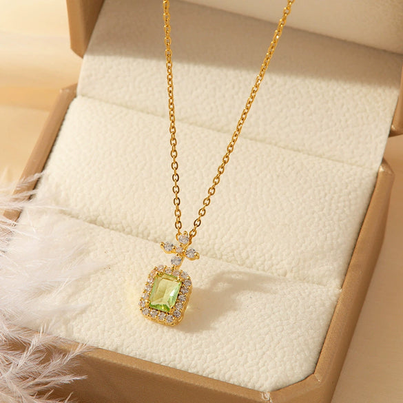 Necklace Copper Mixed Gem Inlay Constellation Doll Crown Heart Fruit Flowers Bow Insects Cartoon Characters Leaves Wave Rhombus Ushape Star Electroplated For Women