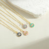Necklace Copper Mixed Gem Inlay Devil's Eye Pendant Ochain Electroplating Artistic Retro Design For Women