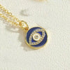 Necklace Copper Mixed Gem Inlay Devil's Eye Pendant Ochain Electroplating Artistic Retro Design For Women
