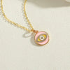 Necklace Copper Mixed Gem Inlay Devil's Eye Pendant Ochain Electroplating Artistic Retro Design For Women