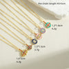 Necklace Copper Mixed Gem Inlay Devil's Eye Pendant Ochain Electroplating Artistic Retro Design For Women