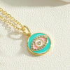 Necklace Copper Mixed Gem Inlay Devil's Eye Pendant Ochain Electroplating Artistic Retro Design For Women
