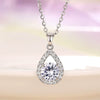 Necklace Copper Mixed Gem Inlay Drop Shape Zircon Simple Style