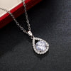 Necklace Copper Mixed Gem Inlay Drop Shape Zircon Simple Style