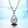Necklace Copper Mixed Gem Inlay Drop Shape Zircon Simple Style