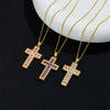 Necklace Copper Mixed Gem Inlay Geometric Cross Electroplating