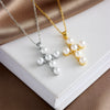 Necklace Copper Mixed Gem Inlay Geometric Light Luxury Electroplating Ochain Pendant For Women