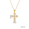 Necklace Copper Mixed Gem Inlay Geometric Light Luxury Electroplating Ochain Pendant For Women
