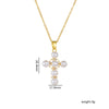 Necklace Copper Mixed Gem Inlay Geometric Light Luxury Electroplating Ochain Pendant For Women