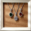 Necklace Copper Mixed Gem Inlay Geometric Retro Elegant Emerald Zircon Box Chain
