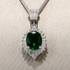 Necklace Copper Mixed Gem Inlay Geometric Retro Elegant Emerald Zircon Box Chain