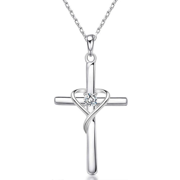 Necklace Copper Mixed Gem Inlay Heart Shape Letters Numbers Text Inlaid Zircon For Women