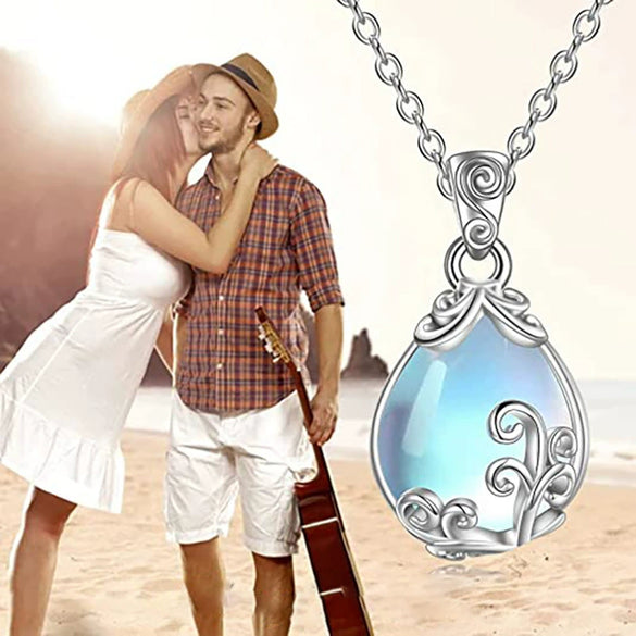 Necklace Copper Mixed Gem Inlay Retro Pattern Vine Flowers Drop Shape Design For Women