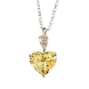Necklace Copper Mixed Gem Inlay Zircon Heart Shape Cold Style Light Luxury Niche