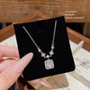 Necklace Copper Mixed Gemstone Geometric Zirconia Women's