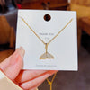 Necklace Copper Mixed Gemstone Geometric Zirconia Women's