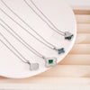 Necklace Copper Mixed Gemstone Inlay Geometric Four Leaf Clover Electroplating For Women