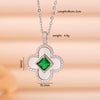 Necklace Copper Mixed Gemstone Inlay Geometric Four Leaf Clover Electroplating For Women